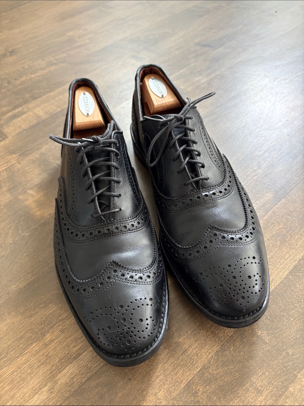 Allen Edmonds Black McAllister Wingtip Oxford Dress Shoe